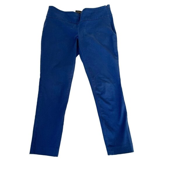 T. Babaton Women's Sz 6 Blue Flat Front Side Zip Cropped Pants - Picture 1 of 9